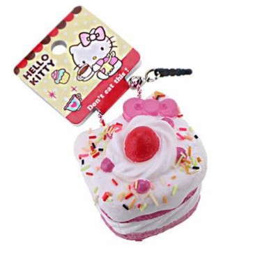 清仓正版HELLO KITTY独特草莓奶油马卡龙蛋糕squishy手机挂件